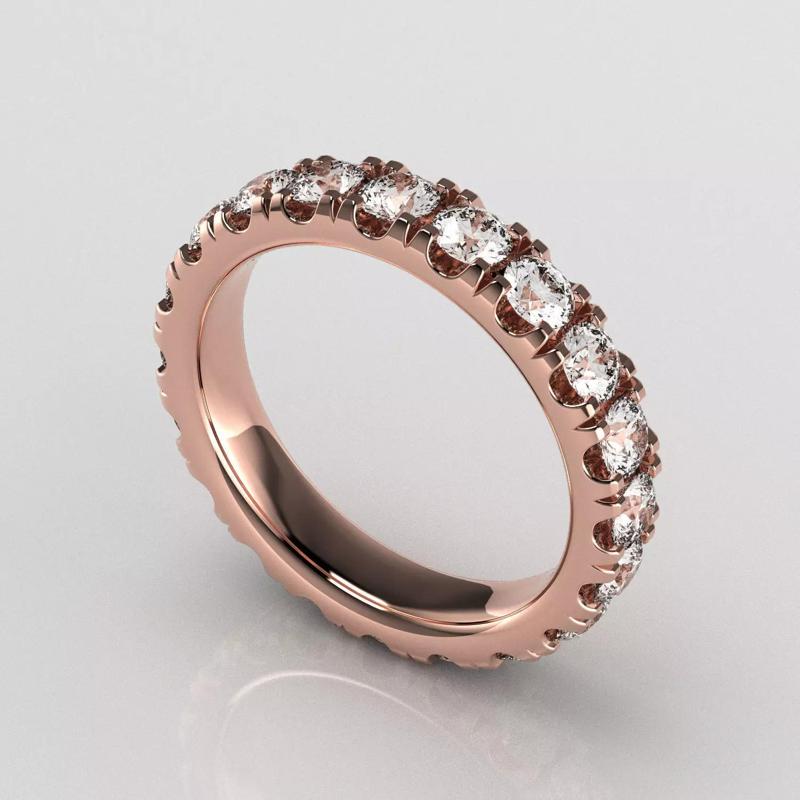 Round 3mm V Narrow Fishtail Eternity Band - Statement Ring