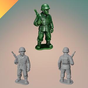 Army Soldier Pawn STL – Classic Toy Soldier – 3D Printable Military Pawn with GLB Texture