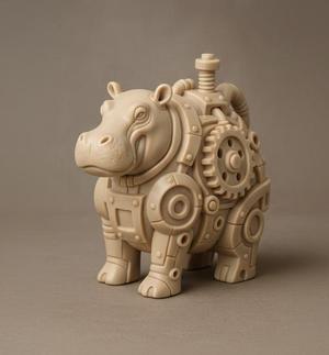 Industrial Hippo Sculpture
