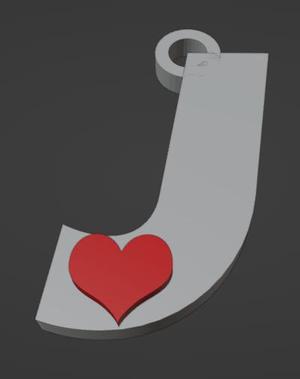 KEYCHAIN LETTER J WITH HEART