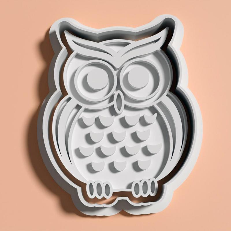 Owl Cookie Cutter + Stamp 6 x 7.3 CM