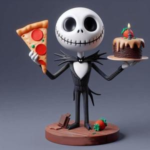 Jack with Pizza and Cake - Collectible Style 3D Sculpture