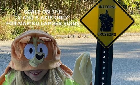 Unicorse Crossing Sign – Funny Bluey Inspired Horse Crossing Parody