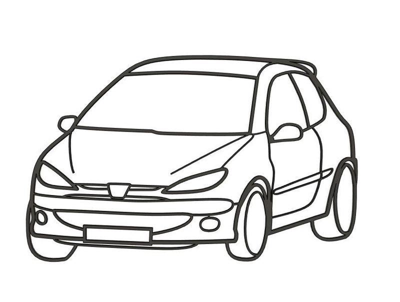 Peugeot 206 RC 3/4 face wall decoration