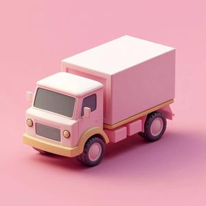 Pastel 3D Cartoon Truck