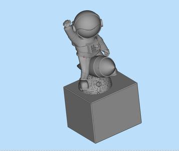 Victorious cartoon astronaut sitting on a rocket 03 scene model