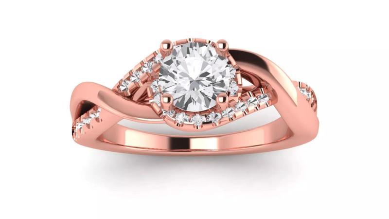 Solitaire Wedding Engagement Women Ring Twisted Band Ring