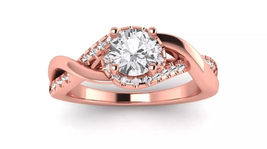 Solitaire Wedding Engagement Women Ring Twisted Band Ring