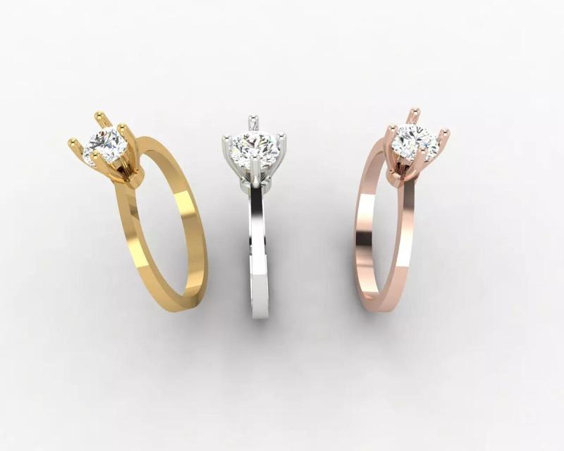 Solitaire Wedding Engagement Women Ring 3D print model