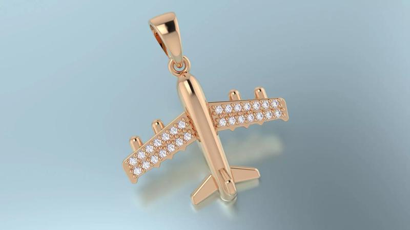 3dm and stl airplane pendant printable jewelry model