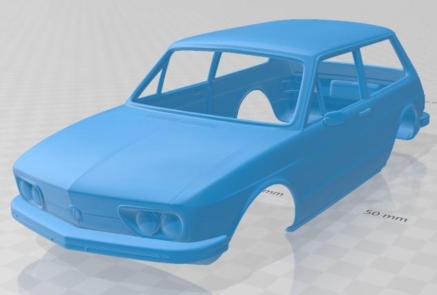 Volkswagen Brasilia 1980 Printable Body Car