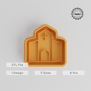 Church Cookie Cutter & Stamp Set, 6 Piece, Cathedral, Chapel & Temple Shapes, Ideal for Cookies & Fondant, Multi-size S/M/L PRODUCT_4856