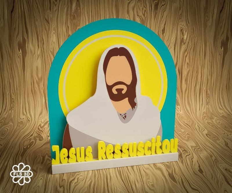 Jesus Resurrection Decorative Stand – "Jesus Ressuscitou"