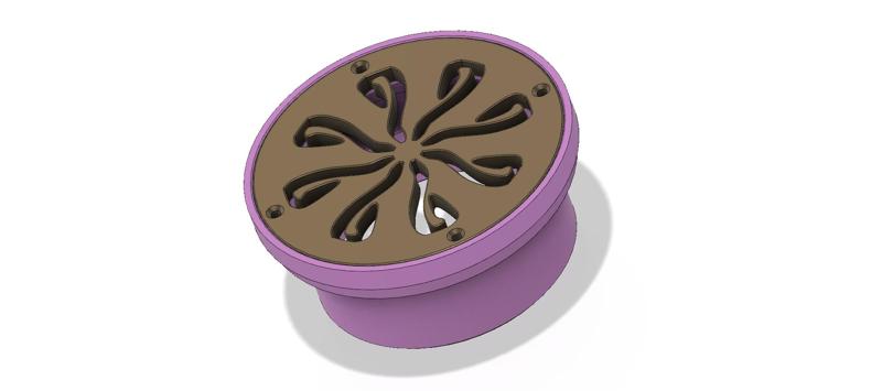 Floor simple Drain trap Round d102 4 inch odore block 3d print and cnc