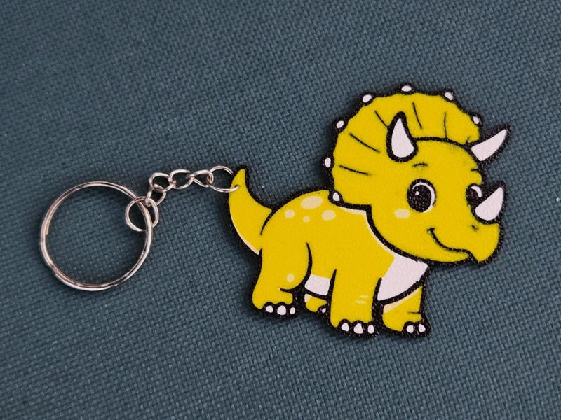 Cute Triceratops Keychain