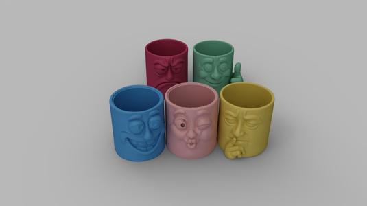 5 Moods Pot & Pen Holder Collection Set