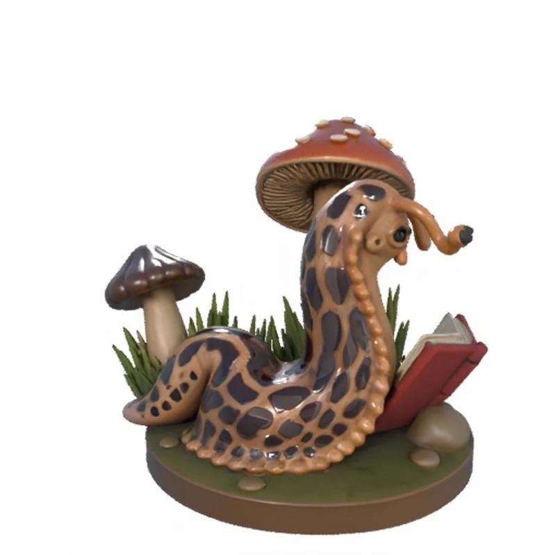 Giraffe Slug Reader - 3D Printable Mushroom Fantasy Sculp