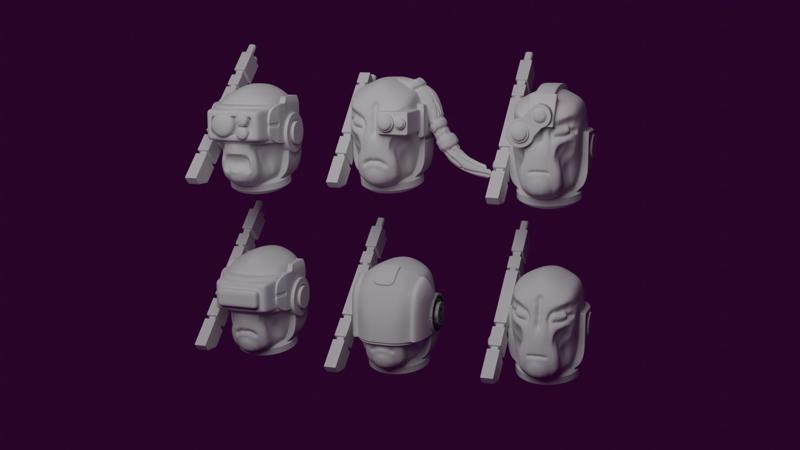 TAU MALE HEADS SET 1