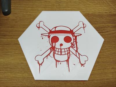 One Piece Hueforge Hexagon Jollyroger Luffy