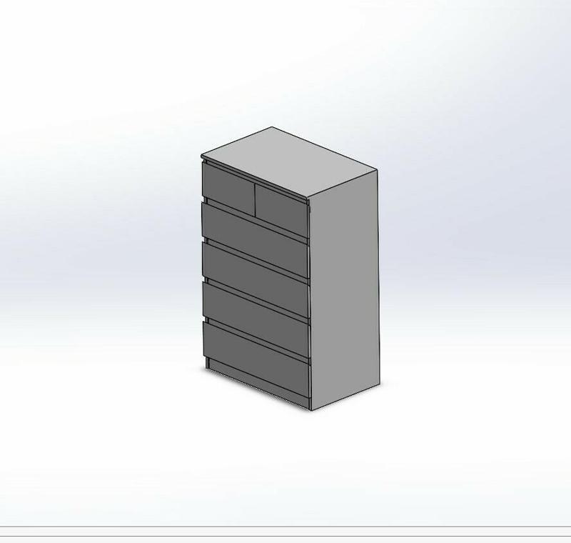 1:6 SCALE IKEA MALM DRAWERS (6) FOR BARBIE DOLL (DOLL HOUSE FURNITURE)