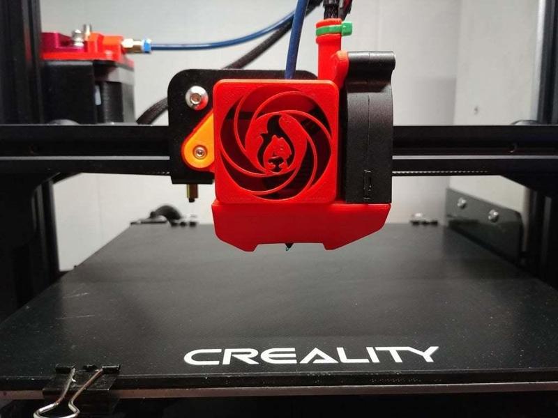Red Squirrel Compact Fan Housing - Ender 3 Pro - 5015 Rev1