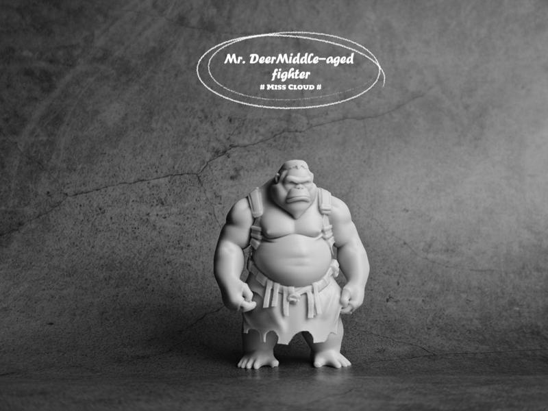 Middle-aged Fighter Series Gorilla Office Decoration Ornament