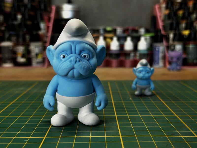 Smurfed Frenchie – cute statue(AMS ready)