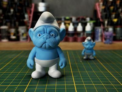 Smurfed Frenchie – cute statue(AMS ready)