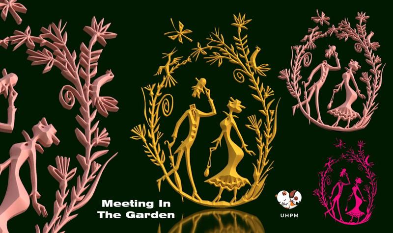 Wall Sculpture: Encounter in the Garden