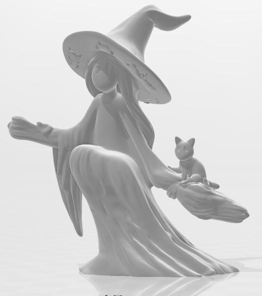 witch on her broomstick