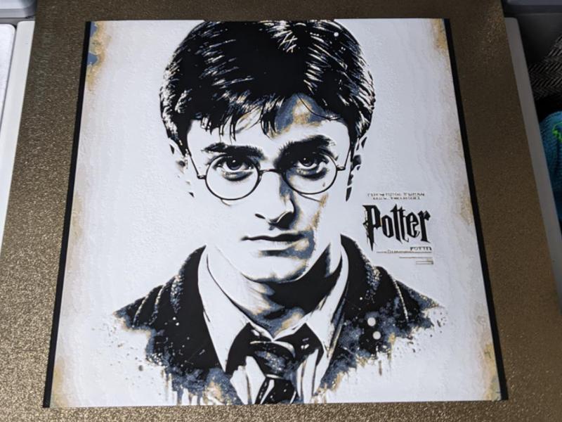 Harry potter movie poster HueForge with frame