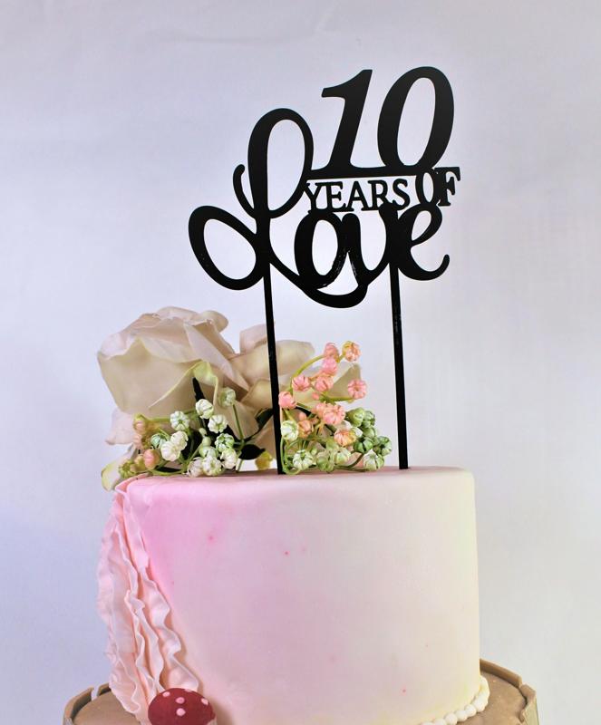 10 Years of Love cake topper