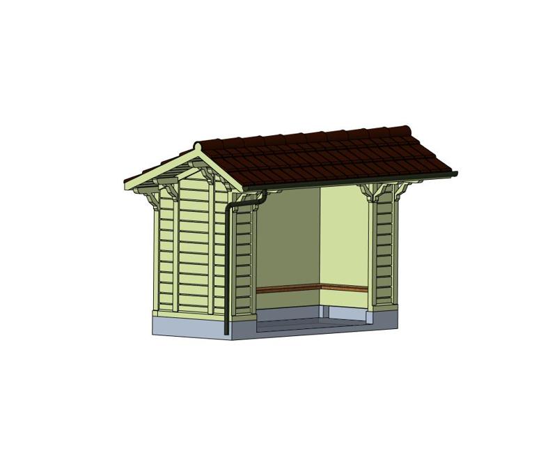 CGTE HO streetcar shelter