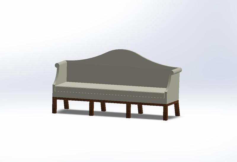 Camelback Chippendale Sofa - Doll House