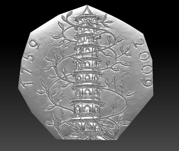 2009 Kew Gardens 50p Coin for 3d printing
