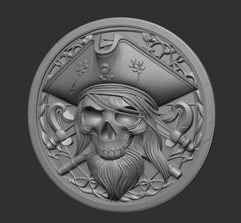 Pirate Skull Wall Medallion - 3D Printable Decor