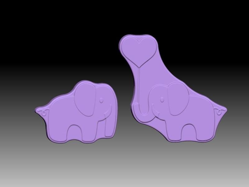 ELEPHANT LOVE 2 SOLID SHAMPOO AND MOLD FOR SOAP PUMP