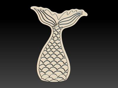 MERMAID TAIL FRILLED FOR CNC OR BATH BOMB MOULD, MOLD