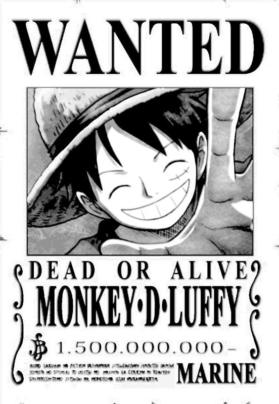 OnePiece Ruffy Steckbrief Nr.6 Wanted HueForge