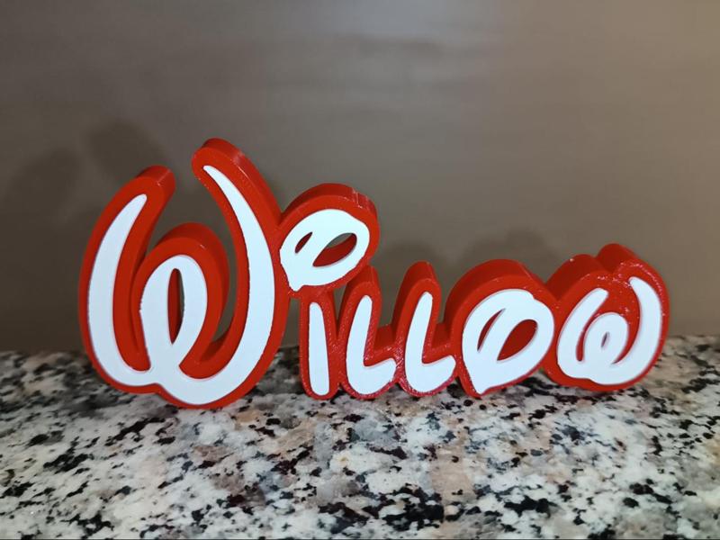Disney Name Sign Willow Kid Room Wall Decor Tag 