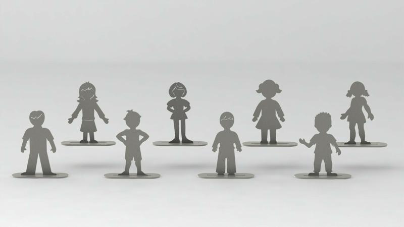Figurines of boys and girls