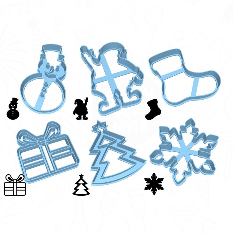 Christmas | New Year cookie cutters - winter wonders set / bundle - 6 pieces