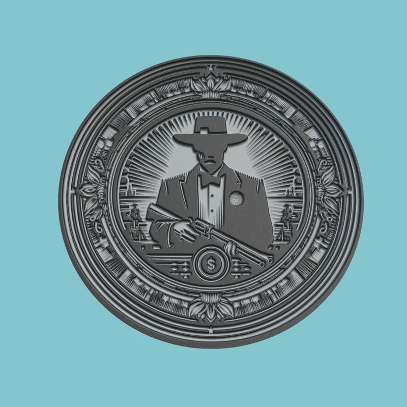 For a Few Dollars More Movie Medallion  For a Few Dollars More 3d  Model Stl Obj