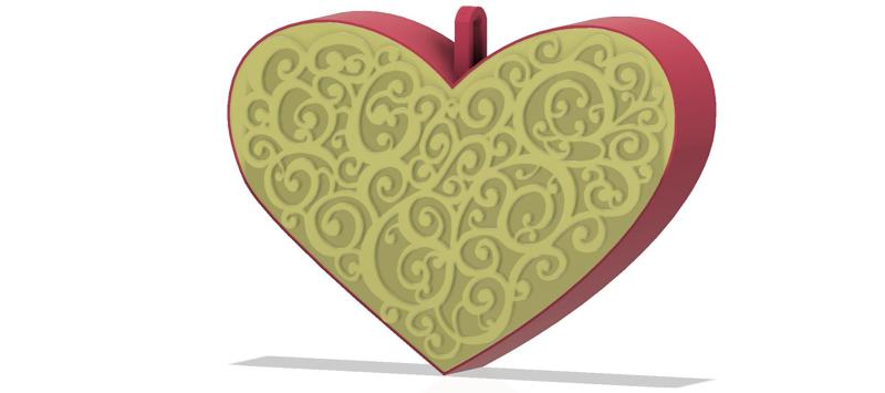 Christmas toy heart for Gift wedding Jewelry Box 3D print