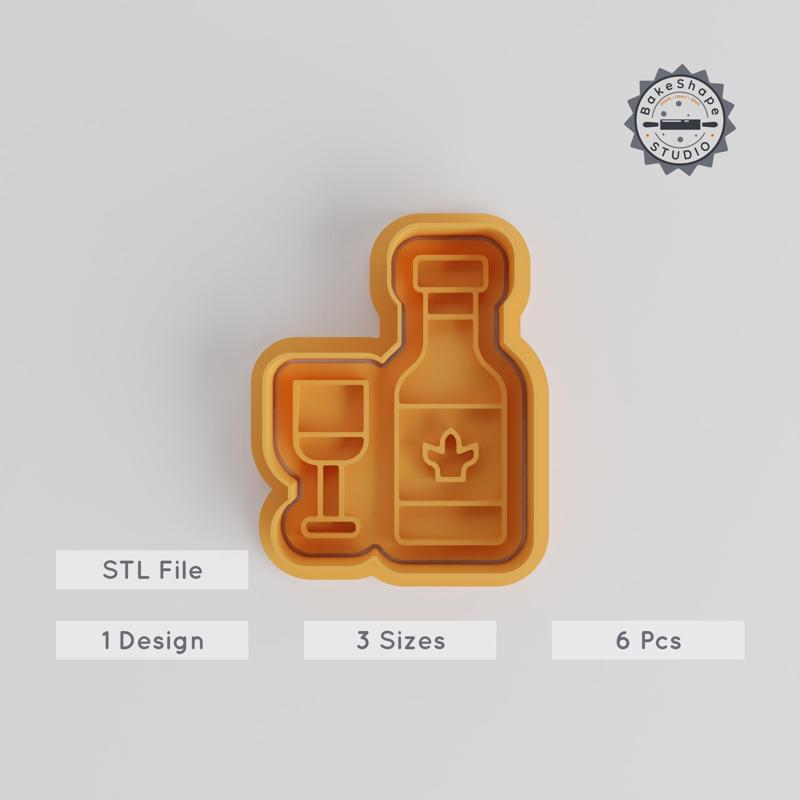 Drink Shape Cutter & Stamp Set, Perfect for Cookies & Fondant, S/M/L, 6 Pieces, Beverage Theme PRODUCT_5465