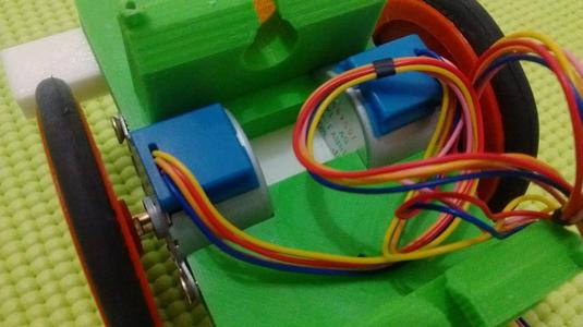 Wheel to robot with 28BYJ48 stepper motor using o-ring tires