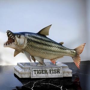 fish tigerfish / Hydrocynus goliath trophy statue detailed texture for 3d printing