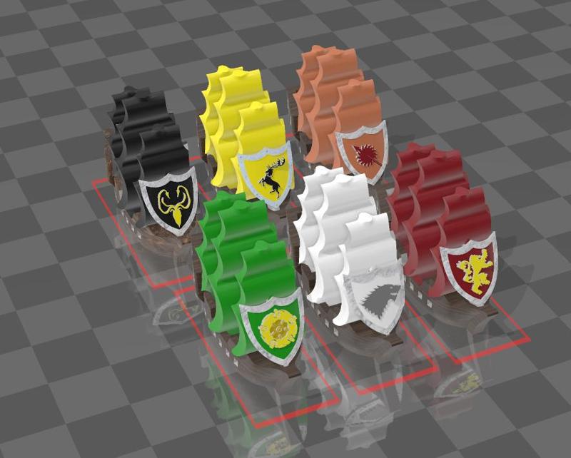 GAME OF THRONES BOARDGAME BOATS PACK - MAIN HOUSES