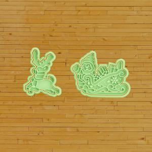 COOKIE CUTTER Christmas reindeer and santa