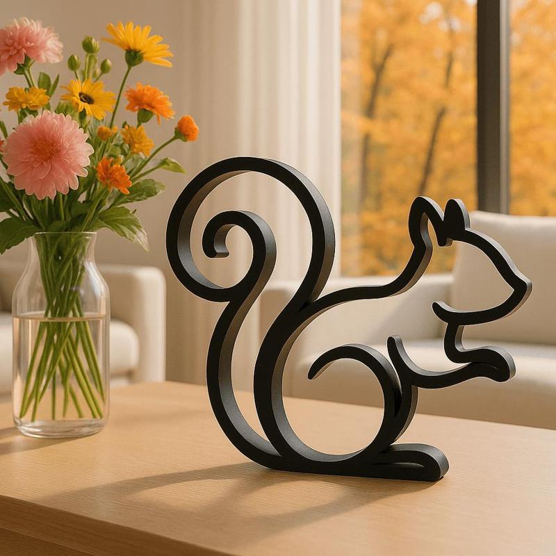 Minimalist Squirrel Silhouette – 3D Printable Modern Animal Decor